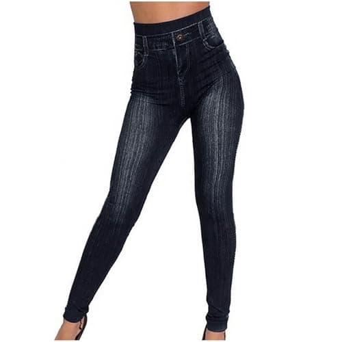 Image of Stretch Jeans for Women Skinny Trousers Ladies Denim Slim Fit Pants with Pockets Straight Leg Pull up High Waisted Jeans Active Workout Comfy Plain Comfortable Denim Trousers Summer S-3XL