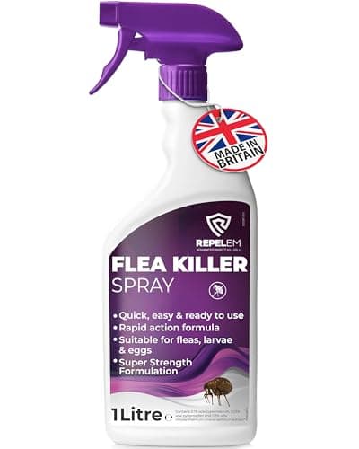 Image of REPELEM Flea Spray for The Home - Professional Strength, Household Treatment, Killer for Home, Kills Fleas, Larvae & Eggs (1L Flea Spray)