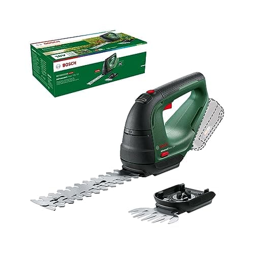 Image of Bosch Cordless Grass Shear & Hedge Trimmer - AdvancedShear 18V-10 (18 Volt System, cuts up to 85 m² per Battery Charge, with Shrub and Grass Shear Blades, Without Battery)