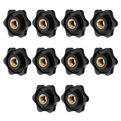Image of Giantree 10 Pcs Metric M8 Star Shape Knurled Clamping Nuts, Black Plastic Screw-On Handle Clamping Knob Grip Assortment for Machinery Equipment Latche