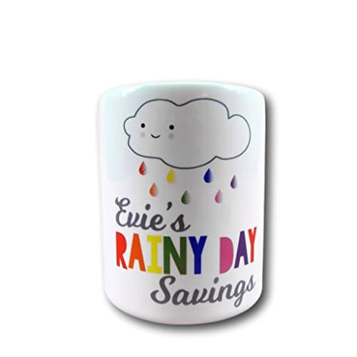 Image of The T Bird Gifts Limited Rainy day fund childrens money box savings pot piggy bank stocking filler holiday fund