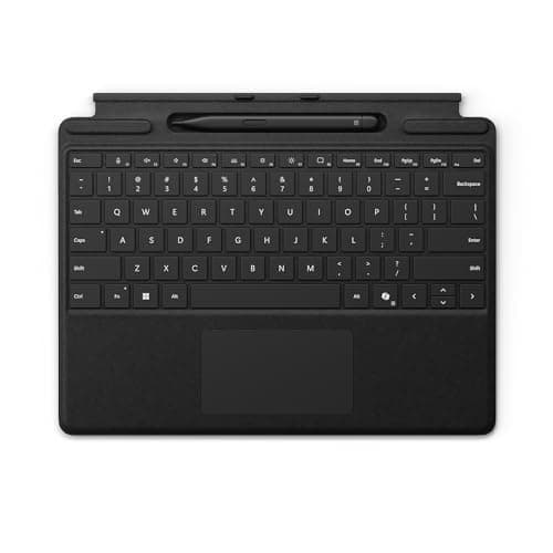 Image of Microsoft Surface Pro Keyboard with Slim Pen | Black | Compatible with Surface Pro Copilot +, Surface Pro 9, or Surface Pro 8