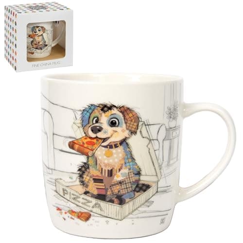 Image of Lesser & Pavey Bug Art Pedro Pup Mug for Hot Drinks | Fine China Mugs for Kitchen & Home | Reusable Ceramic Cups for Every Occasion | Durable Tea Cups for Long-Lasting Use