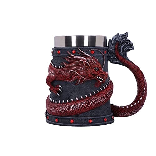 Image of Nemesis Now Dragon Coil Tankard, Red, 16cm