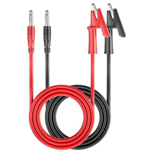 Image of Cleqee 4mm Banana Plug to Alligator Clip Test Leads Corcodile Clip Cable Wire Set 2PCS 3.3ft/1m for Multimeter Electrical Testing