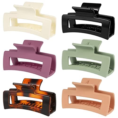 Image of FANTESI 6 Pcs Big Claw Clips, Large Non slip Hair Clip Matte Jaw Clips for Women and Girls