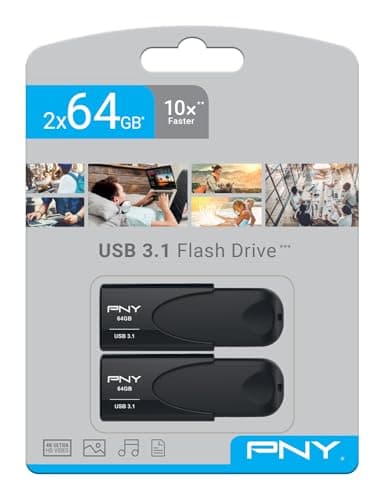 Image of PNY 2-Pack 64GB Attaché 4 USB 3.1 Flash Drive
