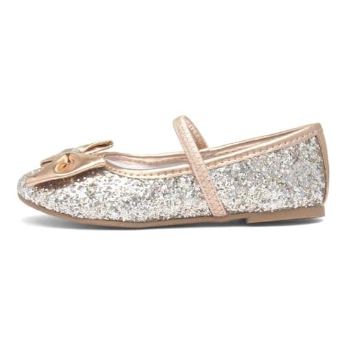Image of Lilley Sparkle Girls Gold Slip On Ballerina Shoe - Size 10 Child UK - Gold