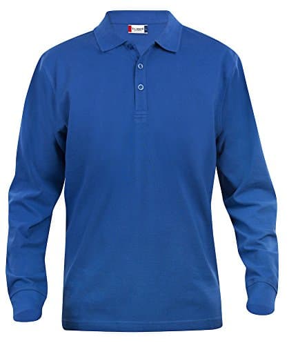 Image of Mens pure cotton long sleeve polo shirt, classic cut, medium weight, 11 verdant colours, XS-5XL (3XL, Royal Blue)