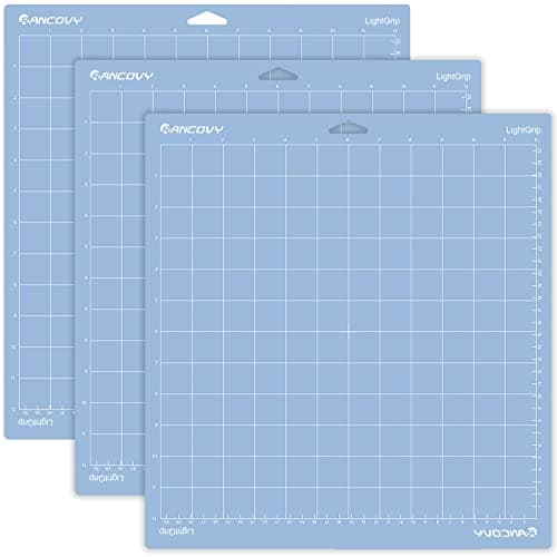 Image of RANCOVY Cutting Mat for Cricut Maker 3/Maker/Explore 3/Air 2/Air/One Light Grip for Cricut Adhesive Quilting Cutting Mat 12"x12" - Blue 3 Pack