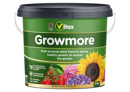 Image of Vitax Growmore, General Purpose Fertiliser, Suitable For Fruit, Veg, Flowers And Lawn, Promotes Heavy Crops, Boosts Growth All Around The Garden- 5Kg