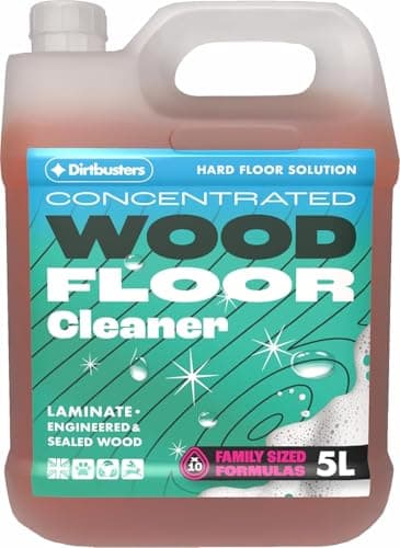 Image of Dirtbusters Wood Floor Cleaner (5L) Concentrated Hardwood, Parquet & Laminate Floor Cleaner Liquid – Professional Cleaning Solution for Sealed Wooden Floors – Streak-Free Shine – Clementine Fresh