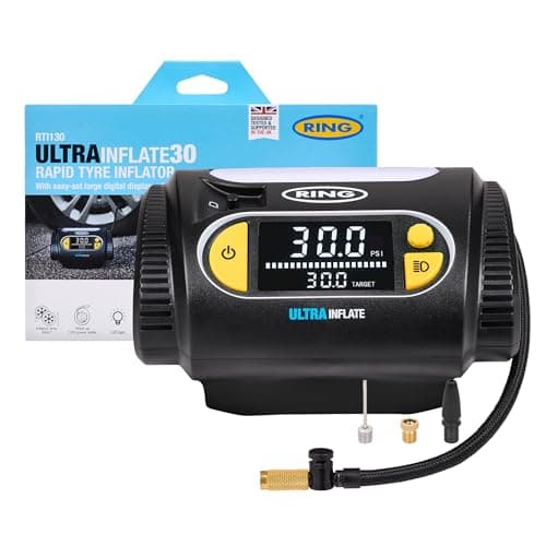 Image of RING ULTRAINFLATE 30 Rapid Digital Tyre Inflator - Digital Display With Quick Set, Auto-Stop & Progress Meter