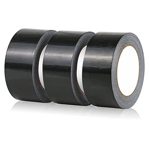 Image of Gaffer Tape Black- 48mm x 45m (Pack of 3) - Strong Duct Tape Heavy Duty Adhesive Cloth Tape, Super Sticky And Waterproof Gaffa Tape