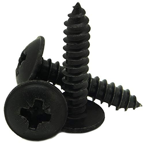 Image of 4.2mm x 19mm / No.8 x 3/4" Pozi Flanged Self Tappers Flange Tapping Screws Zinc Plated Black - 20 Pack