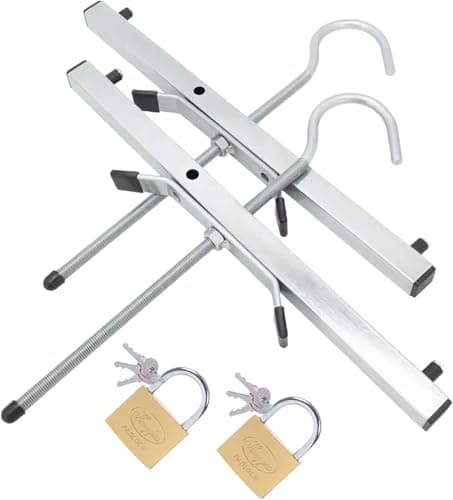 Image of 2 Pcs Ladder Roof Rack Clamps, 43 * 39.5 * 22cm Roof Rack Clamp Lock, Universal Ladder Roof Rack Lock Van Roof Rack Clamps Lockable Safe Ladders with 2 Free Padlocks Included