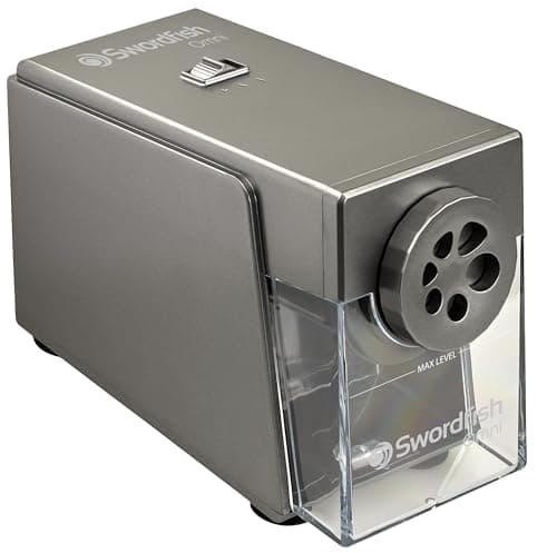 Image of Swordfish Omni 6 Hole Electric Pencil Sharpener with Replaceable Helical Blade and Auto Stop Function [40391] 6–12mm
