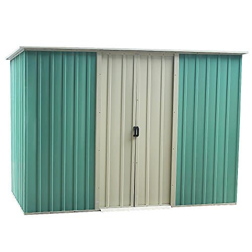 Image of Panana 8FT x 4FT Garden Metal Shed with Double Sliding Doors Zinc Frame Large Tool Storage House Pent Outdoor