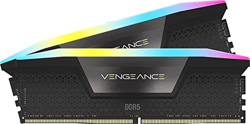 Image of CORSAIR VENGEANCE RGB DDR5 RAM 32GB (2x16GB) Up to 6400MHz CL36-48-48-104 1.35V Intel XMP 3.0 Desktop Computer Memory - Black (CMH32GX5M2B6400C36)