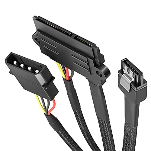 Image of KabelDirekt – 30cm 22-pin SATA to 4-pin Molex power cable and 60cm 7-pin SATA 3 data cable 6 Gbit/s