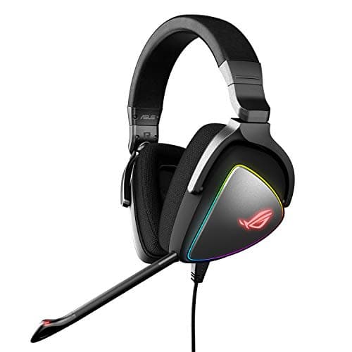 Image of ASUS Gaming Headset ROG DELTA | Headset with Mic and Hi-Res ESS Quad-DAC | Compatible Gaming Headphones for PC, Mac, PS4, Xbox One | Aura Sync RGB Lighting,Black