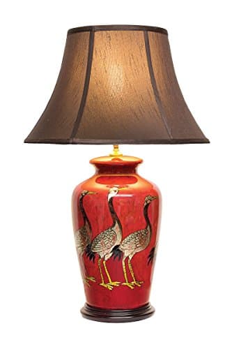 Image of DOWNTON INTERIORS UK's Largest Range of Porcelain Lamps - Large Oriental Ceramic Table Lamp (M8604D) with Dark Shade