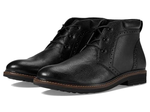 Image of Nunn Bush Men's Ozark 2.0 Plain Toe Chukka Leather Boot, Black, 7 UK