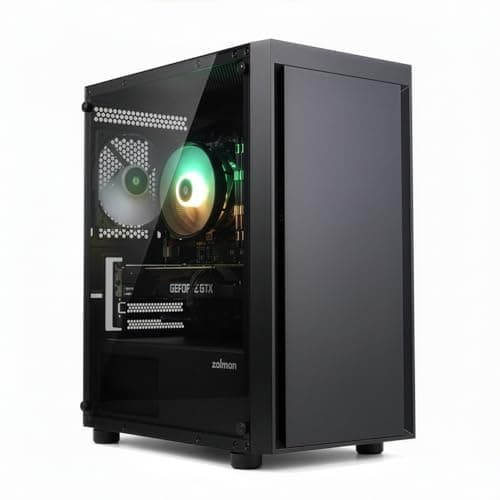 Image of Zalman T3 Micro ATX Case, MATX PC Case with 2 x 120mm Fans Pre-Installed, Full Tempered Glass Side Panel, Compact Mini Tower Gaming Computer Chassis with USB 3.0