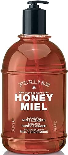 Image of Perlier Honey Miel Bath Cream with Honey & Ginger - Organic Italian 3000 ml with Dispenser