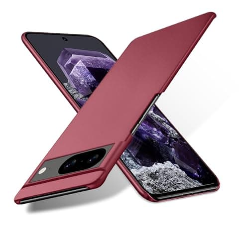 Image of Bastmei for Google Pixel 8 Case,Extremely Light Ultra-Light Super Slim Camera Protection Hard PC Cover Case for Google Pixel 8 (Gravel Wine Red)