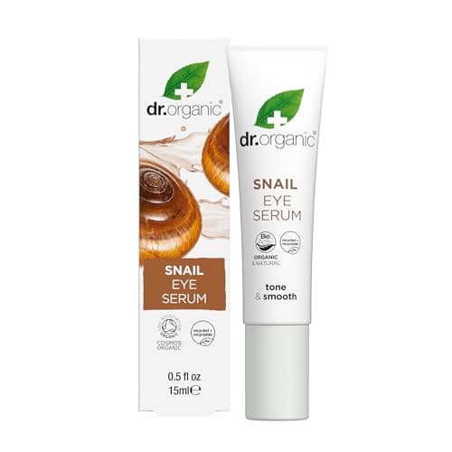 Image of Dr Organic Snail Gel Eye Serum, Healthy-Aging, Fine Lines, Mens, Womens, Natural, Vegetarian, Cruelty-Free, Paraben & SLS-Free, Recycled & Recyclable, Organic, 15ml, Packaging may vary