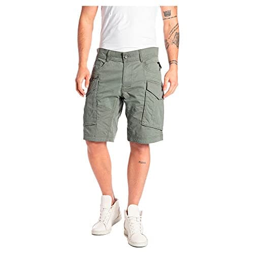 Image of REPLAY Herren Cargo-Shorts Joe Short Regular-Fit mit Stretch, Aviator Green 703 (Grün), 33W