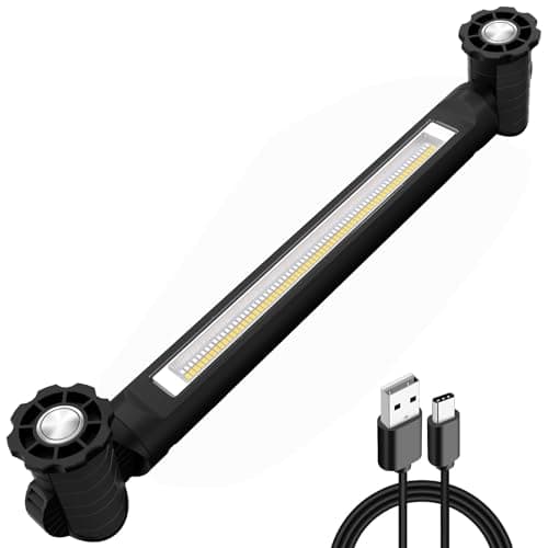 Image of Linke Magnetic Work Light - 3000LM Rechargeable Portable Underhood Mechanic Light with Hooks for Car Repairing, Garage, Workshop, Emergency