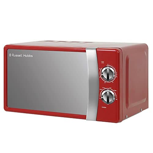 Image of Russell Hobbs RHMM701R 17 Litre 700 W Red Solo Manual Microwave with 5 Power Levels, Ringer & Timer, Defrost Setting, Easy Clean