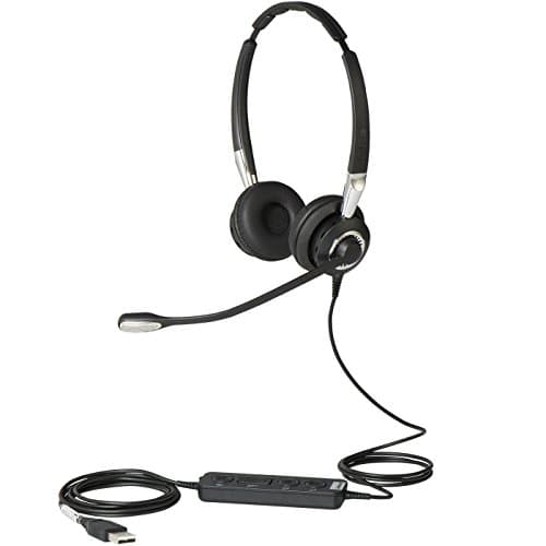 Image of Jabra Biz 2400 II USB-A CC UC On-Ear Stereo Headset - Unified Communications Optimised Noise-cancelling Corded Headphone with HD Voice and Programmable Controller