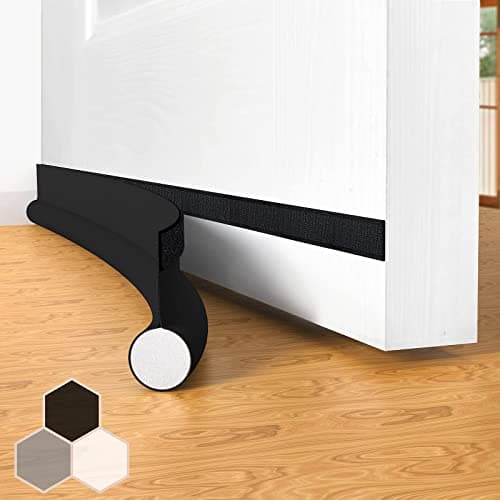 Image of Draft Excluder for Doors,37" Cutable One Sided Door Draft Blockers,Adhesive Draught Excluder for Bottom of Door,Front Door Draught Excluder Weather Stripping,Black