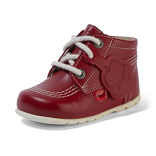 Image of Kickers Unisex Baby Kick Hi Ankle Boots with Zip | Extra Flexibility For | Easy On And Off, Red, 4 UK Child