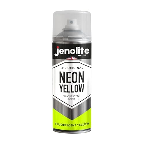 Image of JENOLITE Fluorescent Spray Paint | NEON YELLOW | 400ml | Premium High Visibility Neon Spray Paint | Multi Surface High Viz Paint | Ideal for Hobbies, Graffiti-Art, Crafting & Safety Marking