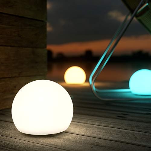 Image of Shapelights® Indoor Outdoor USB Chargeable Solar Powered Colour Changing Mood Lights - Mini Sphere 20cm