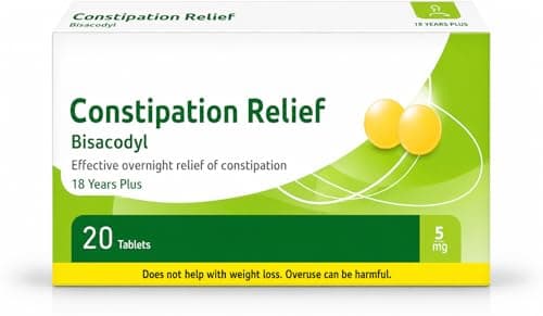Image of Constipation Relief Laxative 5mg Gastro-Resistant Tablets Adult - 3 Pack of 20 Tablets - Fast Acting Bowel Movement Aid and Digestive Support - Brands May Vary.