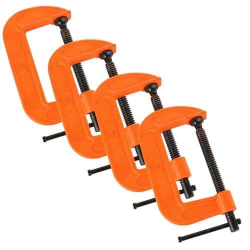 Image of ASelected 4Pcs G Clamp 4Inch (100Mm) Heavy Duty Screw G-Clamps- Industrial Strength C Clamp Set for Woodworking Welding Building Automotive Repair 4-Inch Jaw Opening(Orange)