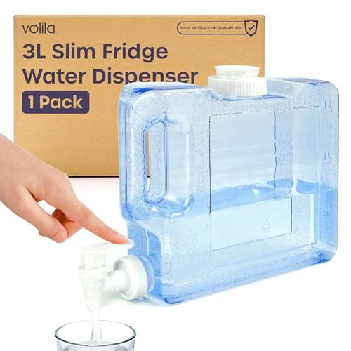 Image of Slim Fridge Water Dispenser with Tap - 3L Reusable Dispenser for Cold Drinks - Ideal for Travel, Camping, Picnic and Outdoor Events