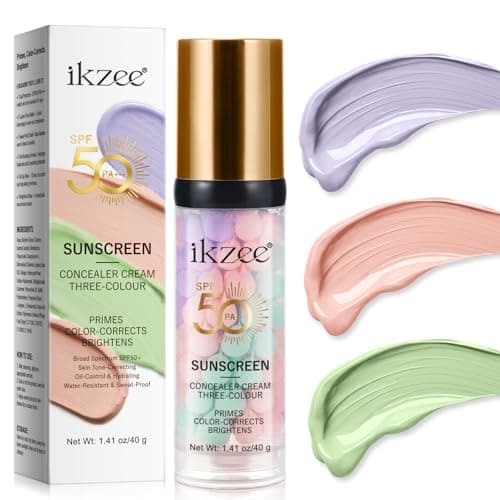 Image of 3 In 1 Primer for Face Before Makeup,SPF 50 Sunscreen Isolation Cream, One Step Color Correcting Primer,Hydrating,Oil Control Facial Serum & Concealer Skin Tone,Even Skin Tone,Radiance Skin(40g)