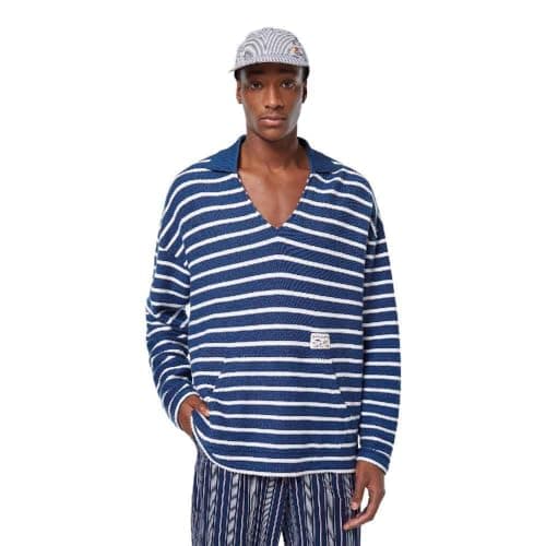 Image of Scotch & Soda Men's Loose Fit Loop Terry Sweatshirt, Atlantic Blue Stripe, S
