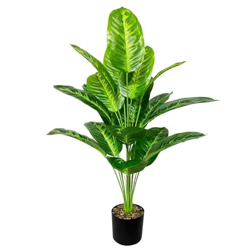 Image of AIVORIUY Artificial Plants in Pots Large Fake Tree Floor Faux Tropical Plants Decorative Greenry House Potted Tall for Home Office Living Room Decor Indoor Garden Outdoor (80cm Tropical Banana)