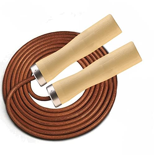 Image of VSL Genuine Leather Skipping Rope|360-Degree Ball Bearing Jump Rope with Wooden Handles Weight Loss Fitness Speed Skipping Jumping Rope For Boxing, MMA, Cardio Crossfit Workout Training
