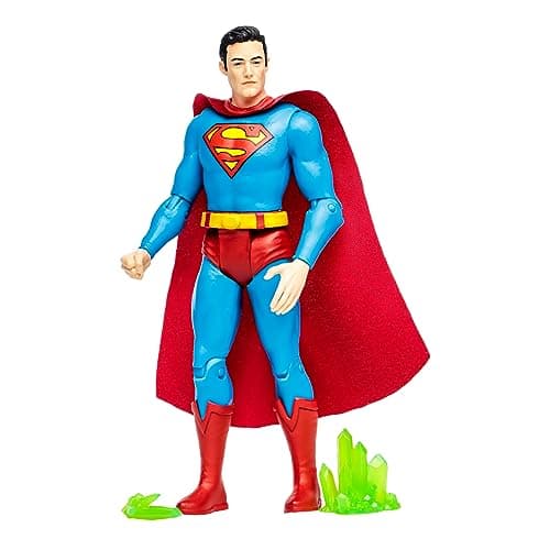 Image of McFarlane Toys DC Retro Superman Action Figure - 6 Inch, Inspired by Batman 66' Comic, Articulated Design with 2 Kryptonite Accessories - Collectible Toy