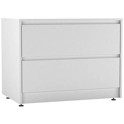 Image of URBNLIVING 2 Drawer Chest Cabinet with Adjustable Feet, Modern Engineered Wood Dresser Unit with Smooth Glide Drawers, Compact Sideboard for Bedroom, Living Room, or Hallway Storage