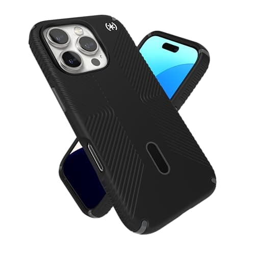 Image of Speck Black iPhone 16 Pro Case MagSafe and ClickLock - Slim Phone Case iPhone 16 Pro - iPhone 16 Pro Phone Case - Presidio 2 Grip - Black/Slate