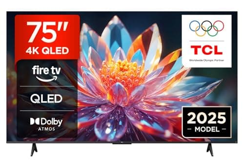 Image of TCL 75T6C-UK 75 Inch QLED 4K HDR TV, Fire TV (Smart TV with Dolby Vision & Atmos, HDR10+, Press & Ask Alexa, 2025 Model)